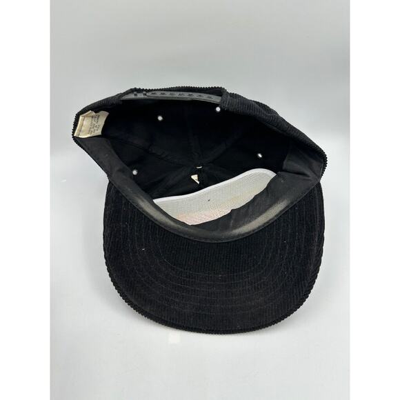 Vintage AVIA Corduroy SnapBack Trucker Hat Black Embroidered Logo - Picture 6 of 9